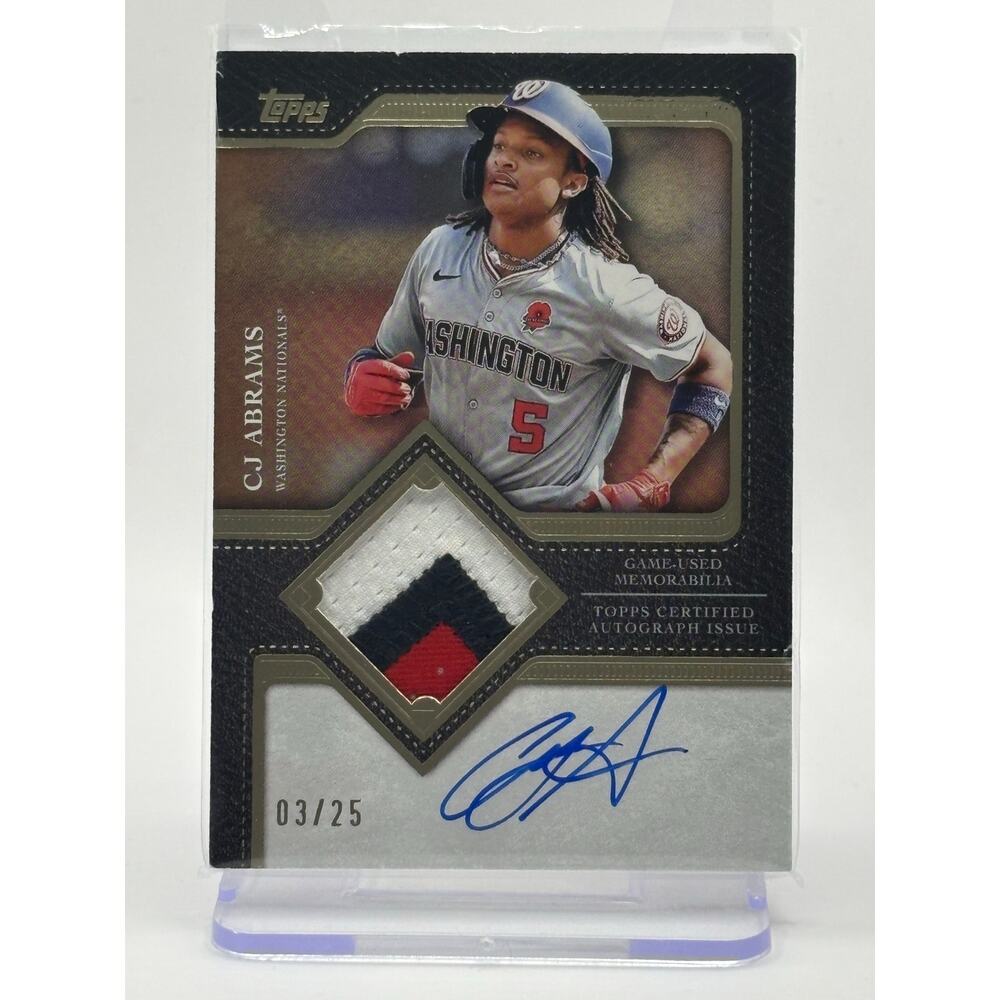 2025 Topps CJ Abrams Flagship Game Used Jersey Patch Relic Auto /25 SP Nationals